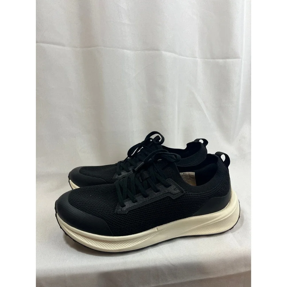 Goodfellow & Co Mens Knit Sneakers Black Cream Athletic Shoes 9.5 F00416614